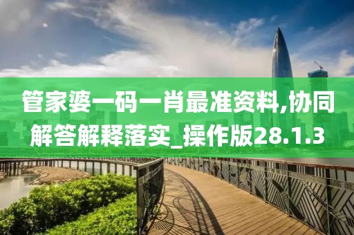 管家婆一码一肖最准资料,协同解答解释落实_操作版28.1.3