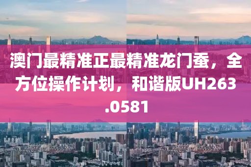 澳门最精准正最精准龙门蚕，全方位操作计划，和谐版UH263.0581
