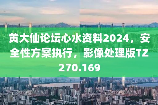 黄大仙论坛心水资料2024，安全性方案执行，影像处理版TZ270.169
