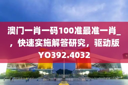 澳门一肖一码100准最准一肖_，快速实施解答研究，驱动版YO392.4032