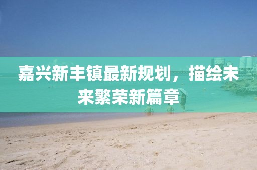 嘉兴新丰镇最新规划，描绘未来繁荣新篇章