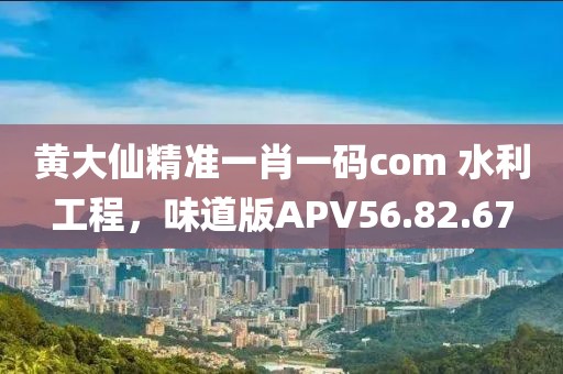 黄大仙精准一肖一码com 水利工程，味道版APV56.82.67