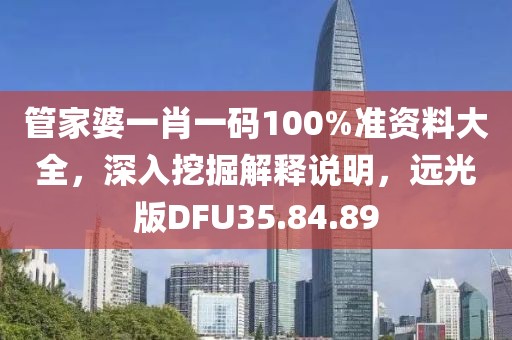 管家婆一肖一码100%准资料大全，深入挖掘解释说明，远光版DFU35.84.89