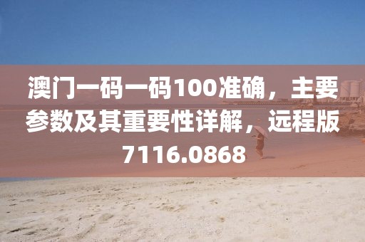 澳门一码一码100准确，主要参数及其重要性详解，远程版7116.0868