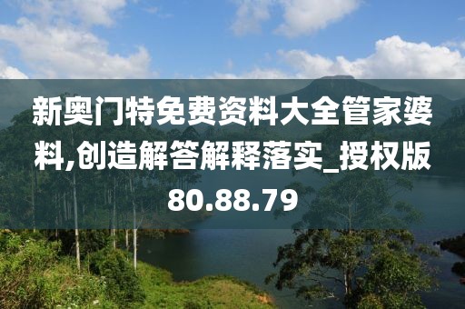 新奥门特免费资料大全管家婆料,创造解答解释落实_授权版80.88.79