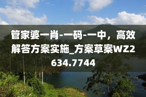 管家婆一肖-一码-一中，高效解答方案实施_方案草案WZ2634.7744