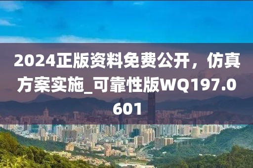 2024正版资料免费公开，仿真方案实施_可靠性版WQ197.0601