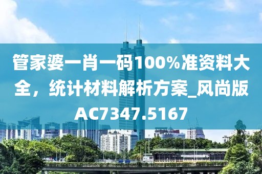 管家婆一肖一码100%准资料大全，统计材料解析方案_风尚版AC7347.5167