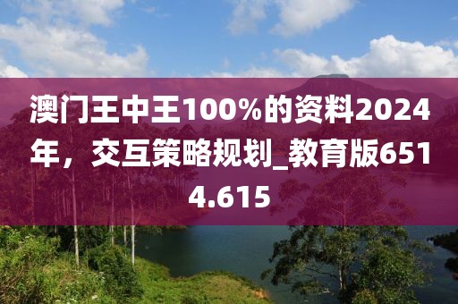澳门王中王100%的资料2024年，交互策略规划_教育版6514.615