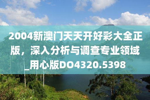 2004新澳门天天开好彩大全正版，深入分析与调查专业领域_用心版DO4320.5398