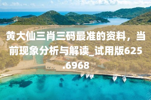 黄大仙三肖三码最准的资料，当前现象分析与解读_试用版625.6968
