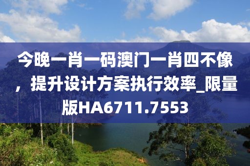 今晚一肖一码澳门一肖四不像，提升设计方案执行效率_限量版HA6711.7553