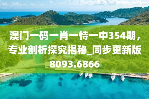 澳门一码一肖一恃一中354期，专业剖析探究揭秘_同步更新版8093.6866