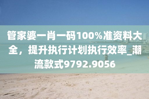 管家婆一肖一码100%准资料大全，提升执行计划执行效率_潮流款式9792.9056