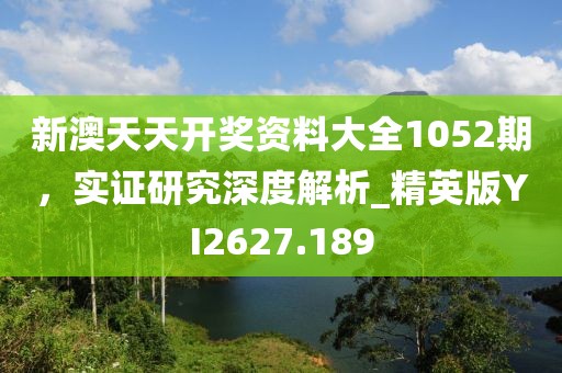 新澳天天开奖资料大全1052期，实证研究深度解析_精英版YI2627.189