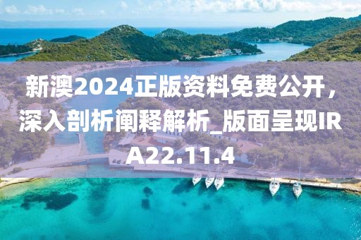 新澳2024正版资料免费公开，深入剖析阐释解析_版面呈现IRA22.11.4