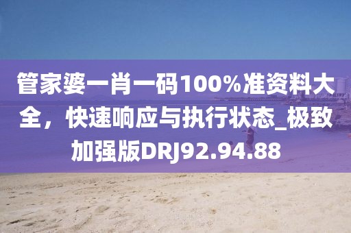 管家婆一肖一码100%准资料大全，快速响应与执行状态_极致加强版DRJ92.94.88