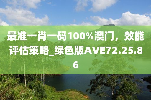 最准一肖一码100%澳门，效能评估策略_绿色版AVE72.25.86