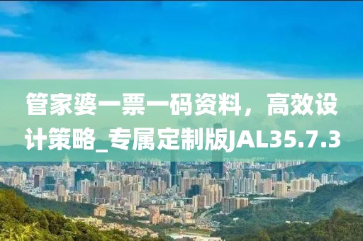 管家婆一票一码资料，高效设计策略_专属定制版JAL35.7.30