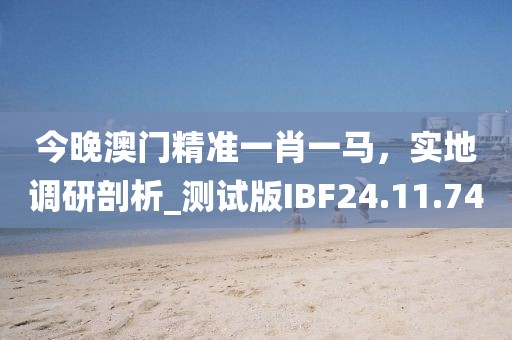 今晚澳门精准一肖一马，实地调研剖析_测试版IBF24.11.74