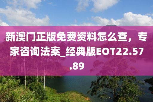 新澳门正版免费资料怎么查，专家咨询法案_经典版EOT22.57.89