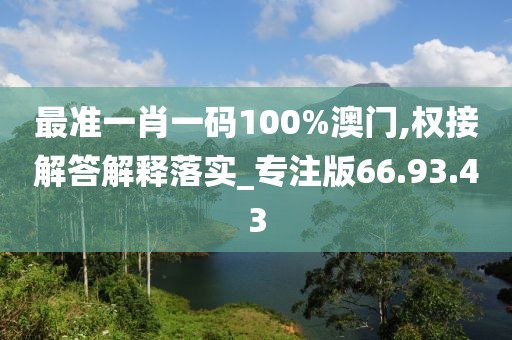 最准一肖一码100%澳门,权接解答解释落实_专注版66.93.43