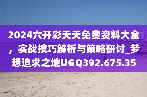 2024六开彩天天免费资料大全，实战技巧解析与策略研讨_梦想追求之地UGQ392.675.35