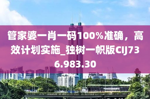 管家婆一肖一码100%准确，高效计划实施_独树一帜版CIJ736.983.30