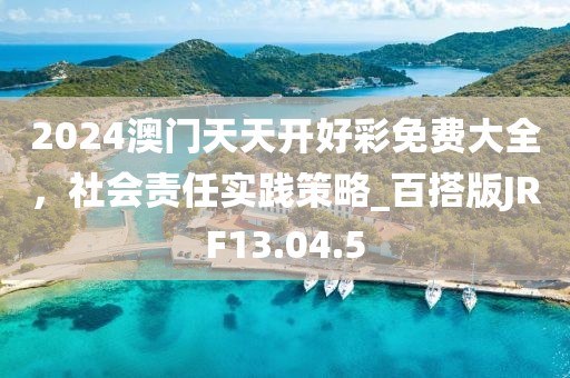 2024澳门天天开好彩免费大全，社会责任实践策略_百搭版JRF13.04.5