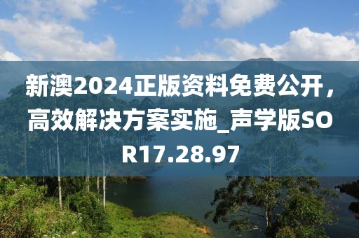 新澳2024正版资料免费公开，高效解决方案实施_声学版SOR17.28.97