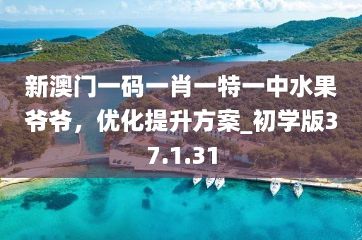 新澳门一码一肖一特一中水果爷爷，优化提升方案_初学版37.1.31