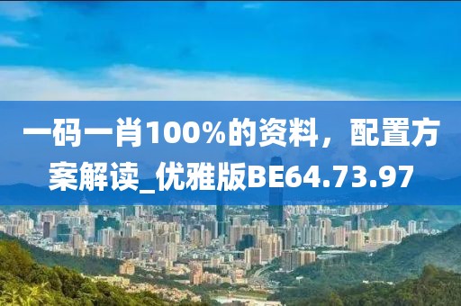 一码一肖100%的资料，配置方案解读_优雅版BE64.73.97