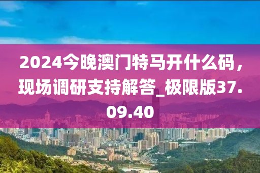 2024今晚澳门特马开什么码，现场调研支持解答_极限版37.09.40