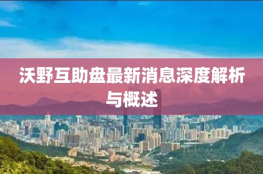 沃野互助盘最新消息深度解析与概述