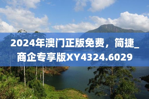 2024年澳门正版免费，简捷_商企专享版XY4324.6029