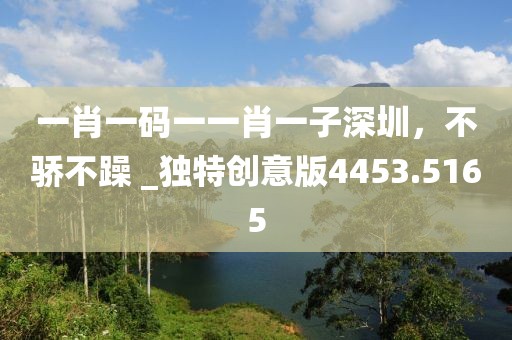 一肖一码一一肖一子深圳，不骄不躁 _独特创意版4453.5165