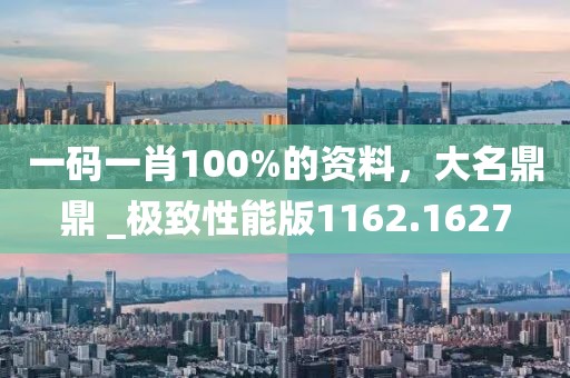 一码一肖100%的资料，大名鼎鼎 _极致性能版1162.1627