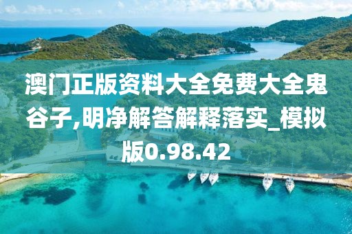 澳门正版资料大全免费大全鬼谷子,明净解答解释落实_模拟版0.98.42