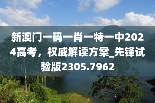 新澳门一码一肖一特一中2024高考，权威解读方案_先锋试验版2305.7962