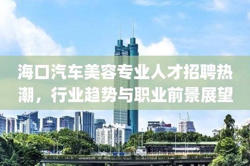 海口汽车美容专业人才招聘热潮，行业趋势与职业前景展望
