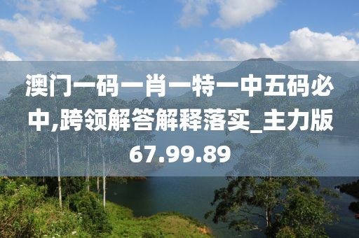 澳门一码一肖一特一中五码必中,跨领解答解释落实_主力版67.99.89