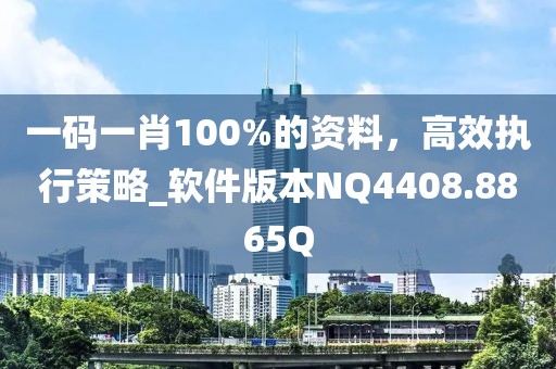 一码一肖100%的资料，高效执行策略_软件版本NQ4408.8865Q