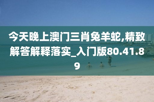 今天晚上澳门三肖兔羊蛇,精致解答解释落实_入门版80.41.89