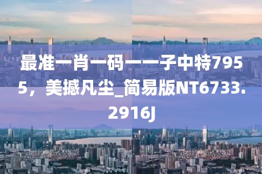最准一肖一码一一子中特7955，美撼凡尘_简易版NT6733.2916J
