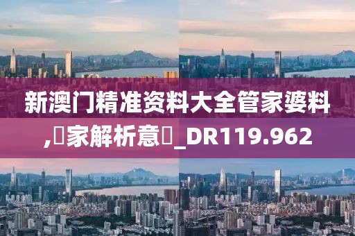 新澳门精准资料大全管家婆料,專家解析意見_DR119.962