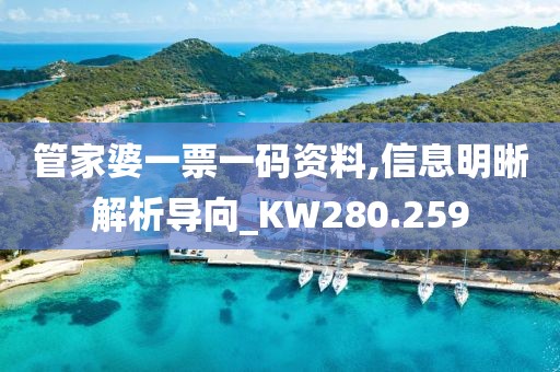 管家婆一票一码资料,信息明晰解析导向_KW280.259