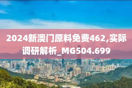 2024新澳门原料免费462,实际调研解析_MG504.699