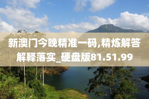 新澳门今晚精准一码,精炼解答解释落实_硬盘版81.51.99
