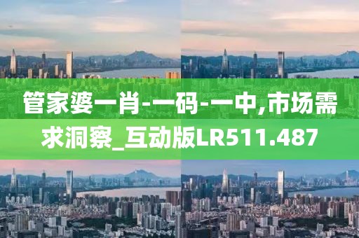 管家婆一肖-一码-一中,市场需求洞察_互动版LR511.487