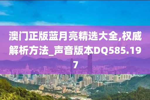 澳门正版蓝月亮精选大全,权威解析方法_声音版本DQ585.197